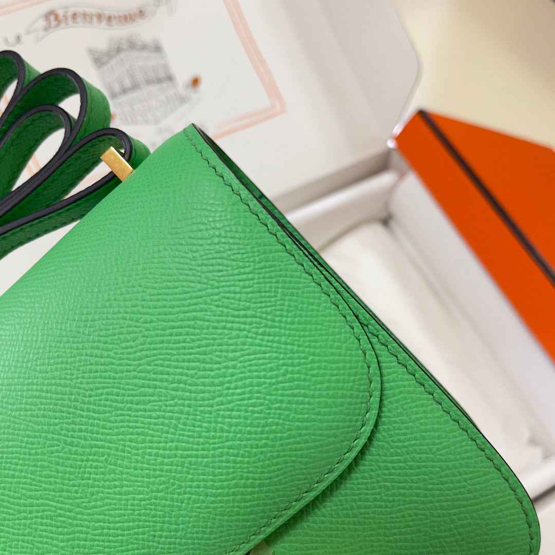 Hermes Constance Bag 19 Green Epsom Leather Gold H083915