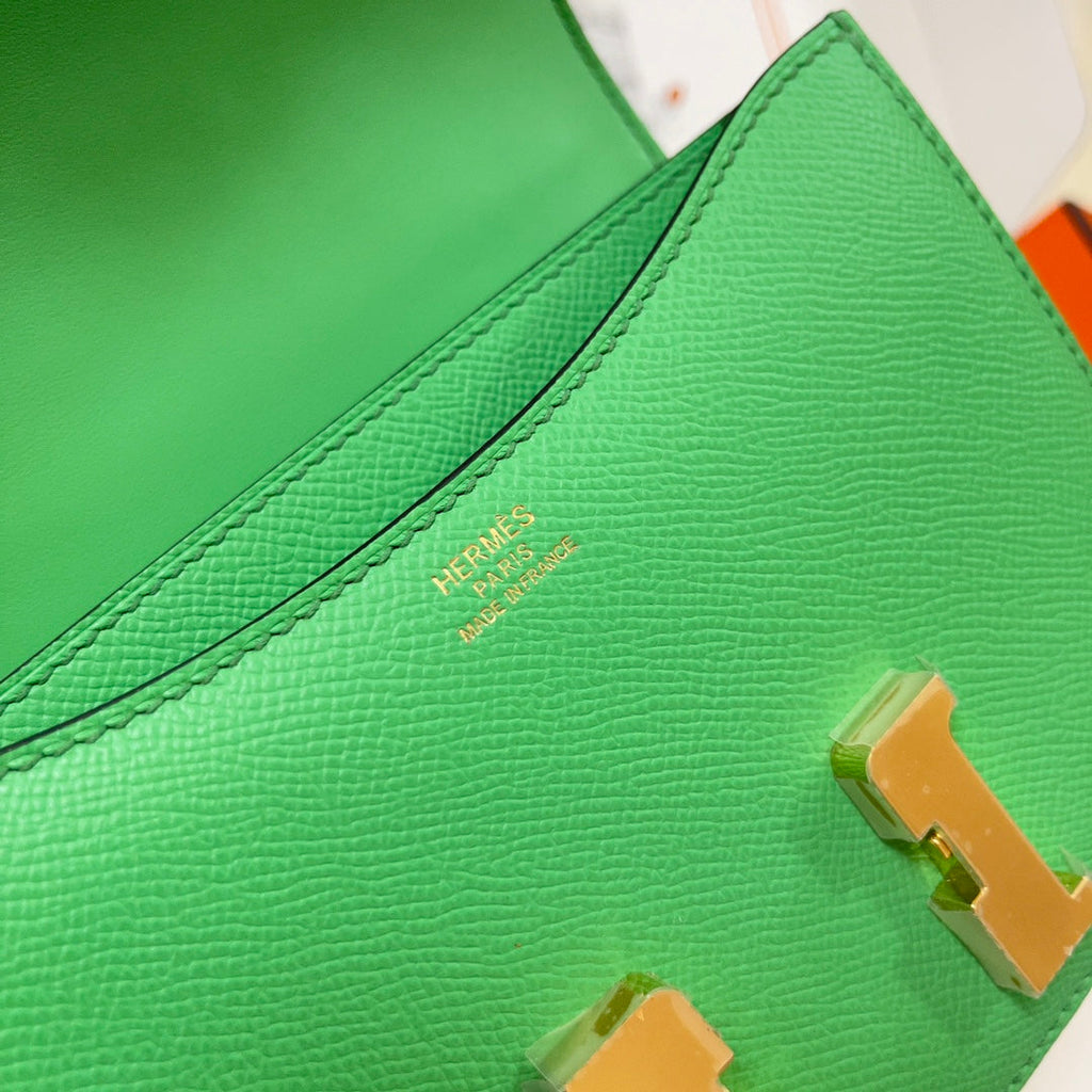 Hermes Constance Bag 19 Green Epsom Leather Gold H083915