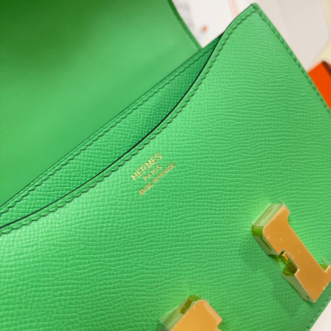 Hermes Constance Bag 19 Green Epsom Leather Gold H083915