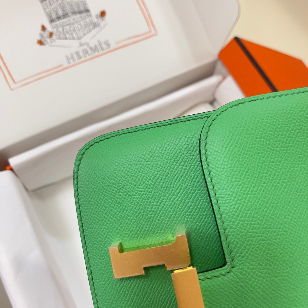 Hermes Constance Bag 19 Green Epsom Leather Gold H083915