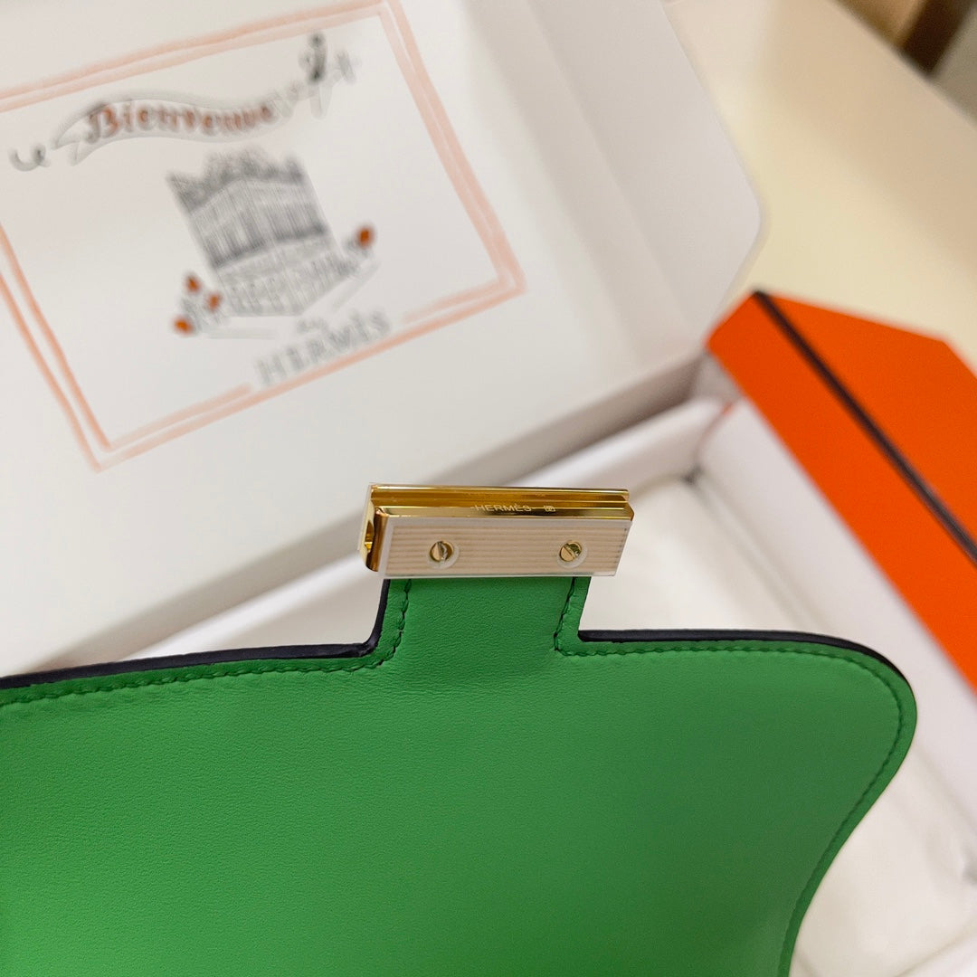 Hermes Constance Bag 19 Green Epsom Leather Gold H083915