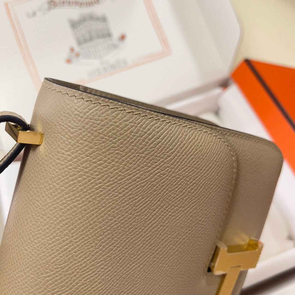 Hermes Constance Bag 19 Light Gray Epsom Leather Gold H083916