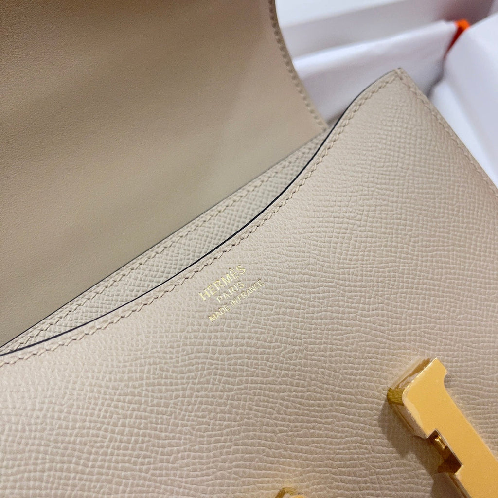 Hermes Constance Bag 19 Light Gray Epsom Leather Gold H083916