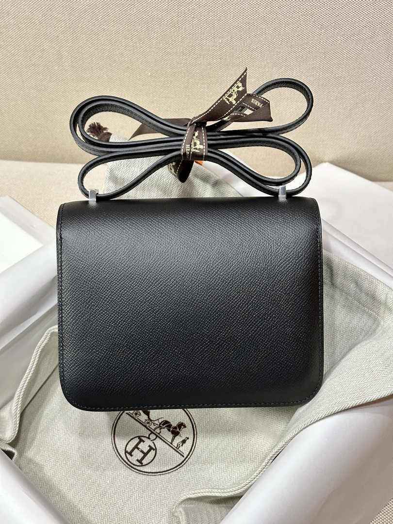 Hermes Constance Bag Black Epsom Leather Silver H2501