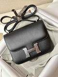 Hermes Constance Bag Black Epsom Leather Silver H2501