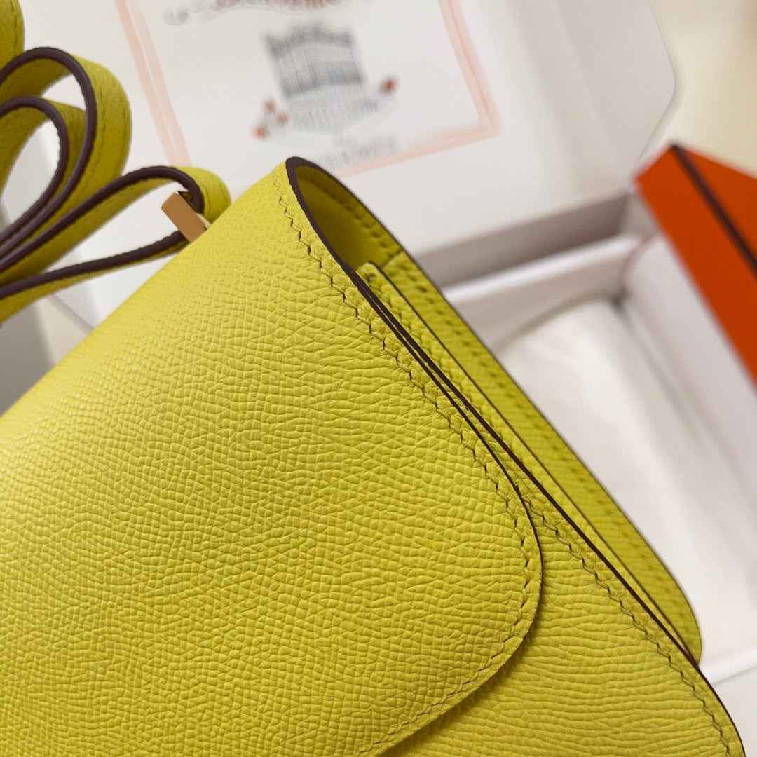Hermes Constance Bag Yellow Epsom Leather Gold H2502