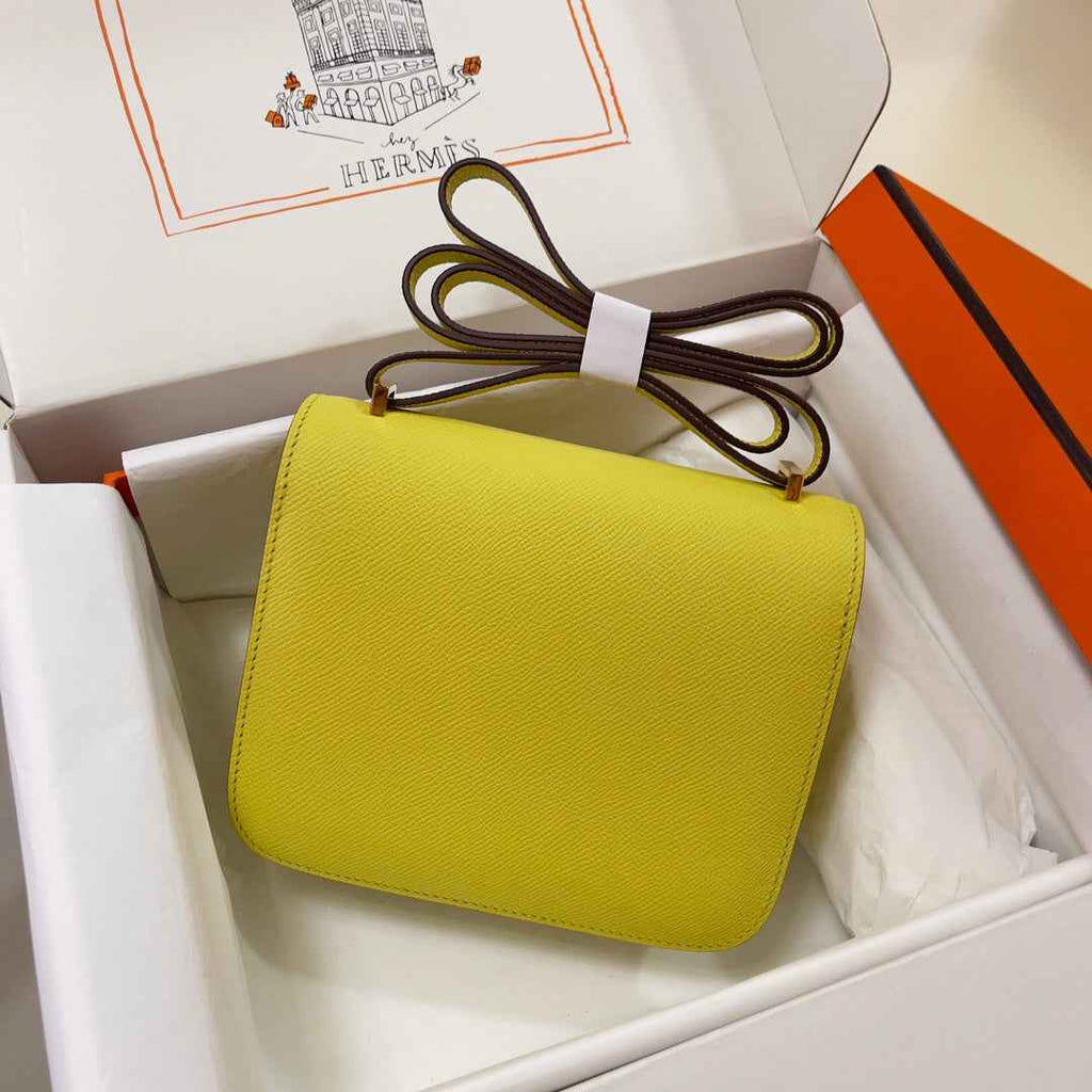 Hermes Constance Bag Yellow Epsom Leather Gold H2502