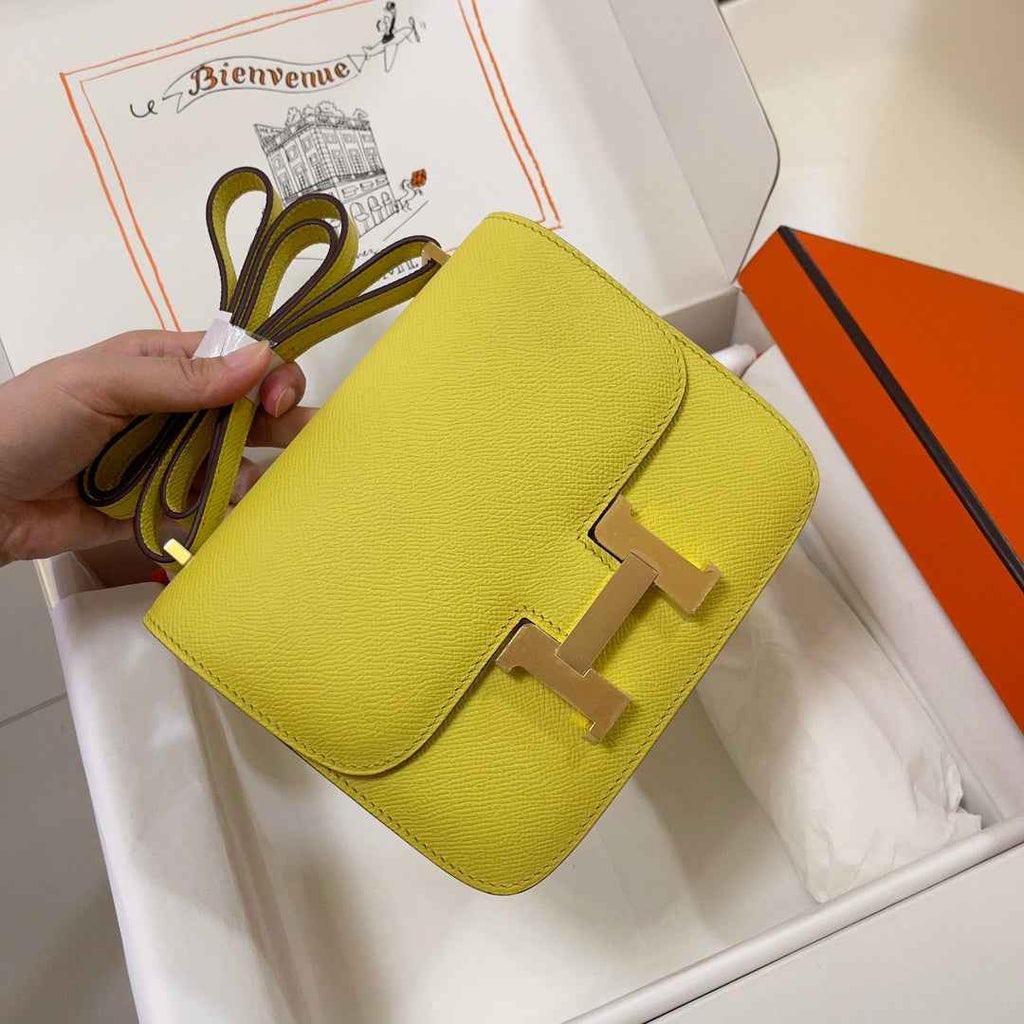 Hermes Constance Bag Yellow Epsom Leather Gold H2502