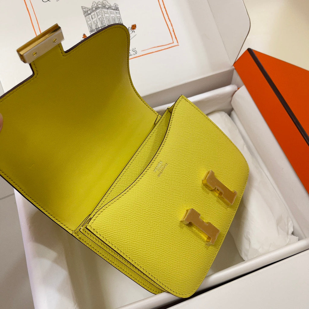 Hermes Constance Bag Yellow Epsom Leather Gold H2502