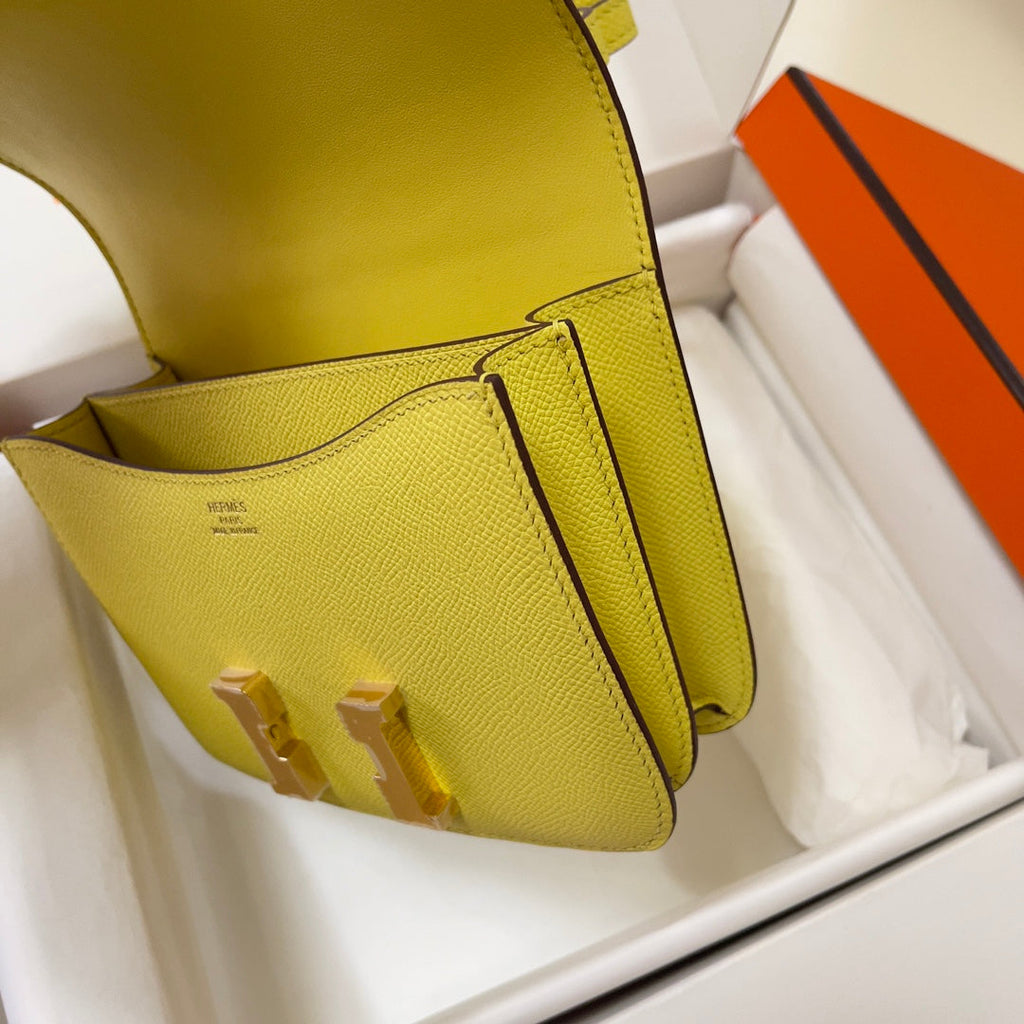 Hermes Constance Bag Yellow Epsom Leather Gold H2502