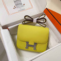Hermes Constance Bag Yellow Epsom Leather Silver H2503