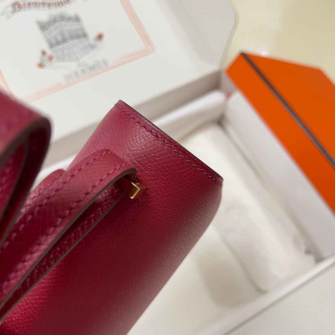 Hermes Constance Bag Dark Red Epsom Leather Gold H2504