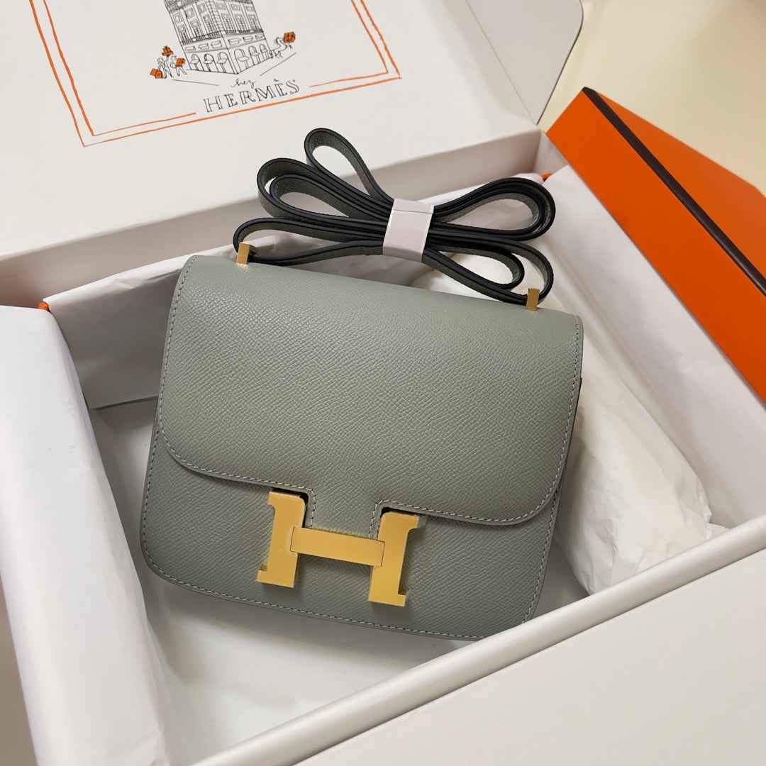 Hermes Constance Bag Gray Epsom Leather Gold H2506