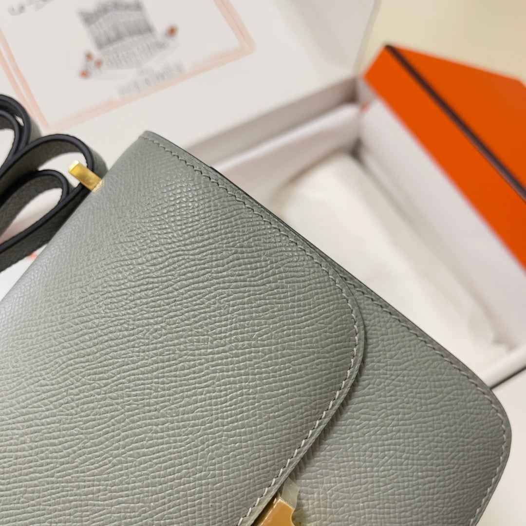 Hermes Constance Bag Gray Epsom Leather Gold H2506