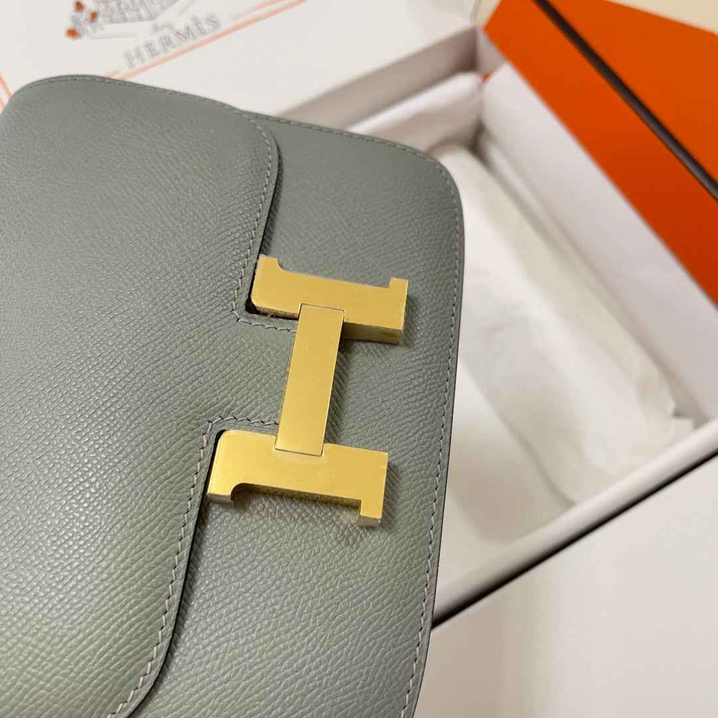 Hermes Constance Bag Gray Epsom Leather Gold H2506