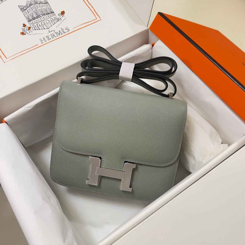 Hermes Constance Bag Gray Epsom Leather Silver H2507