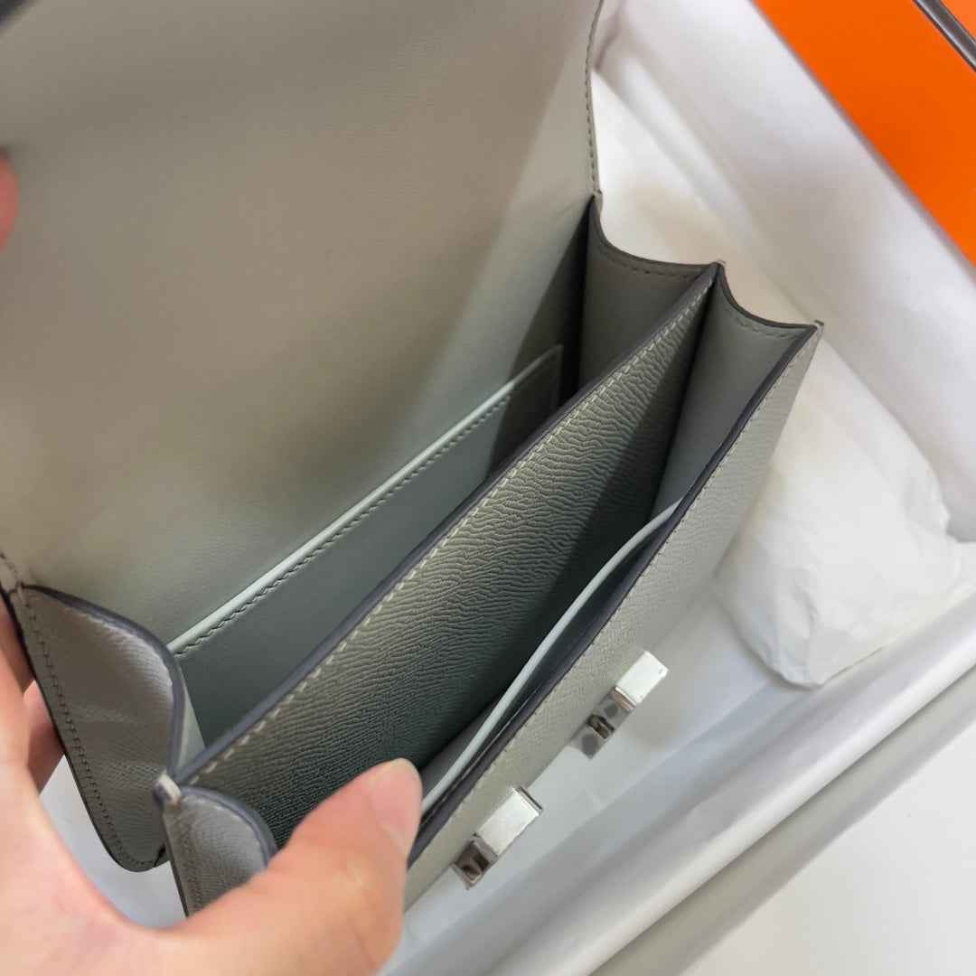 Hermes Constance Bag Gray Epsom Leather Silver H2507