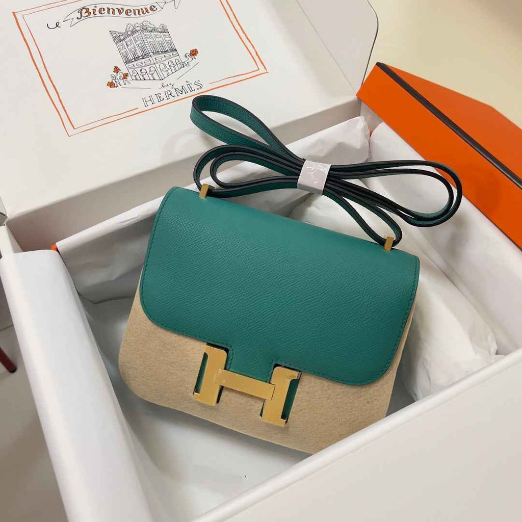 Hermes Constance Bag Green Epsom Leather Gold H2508