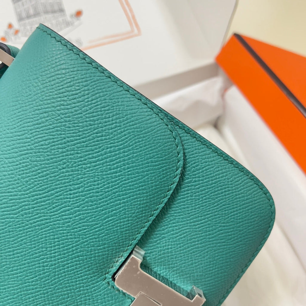 Hermes Constance Bag Green Epsom Leather Silver H2509
