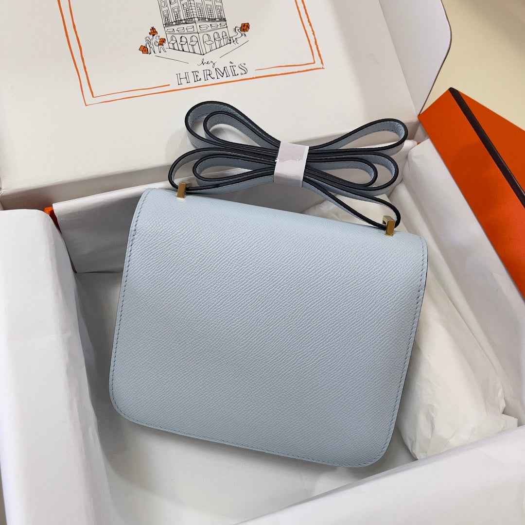 Hermes Constance Bag Light Blue Epsom Leather Gold H2510