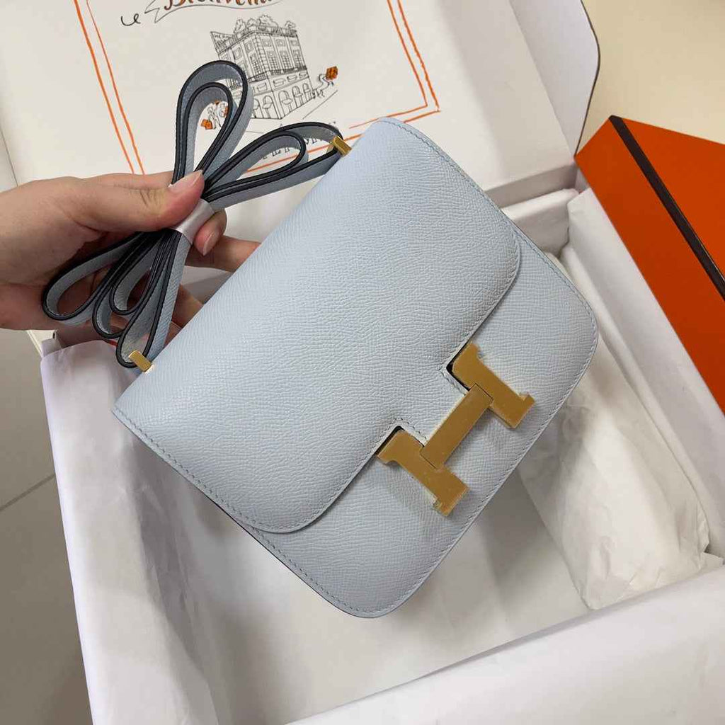 Hermes Constance Bag Light Blue Epsom Leather Gold H2510