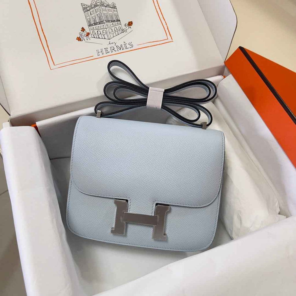 Hermes Constance Bag Light Blue Epsom Leather Silver H2511