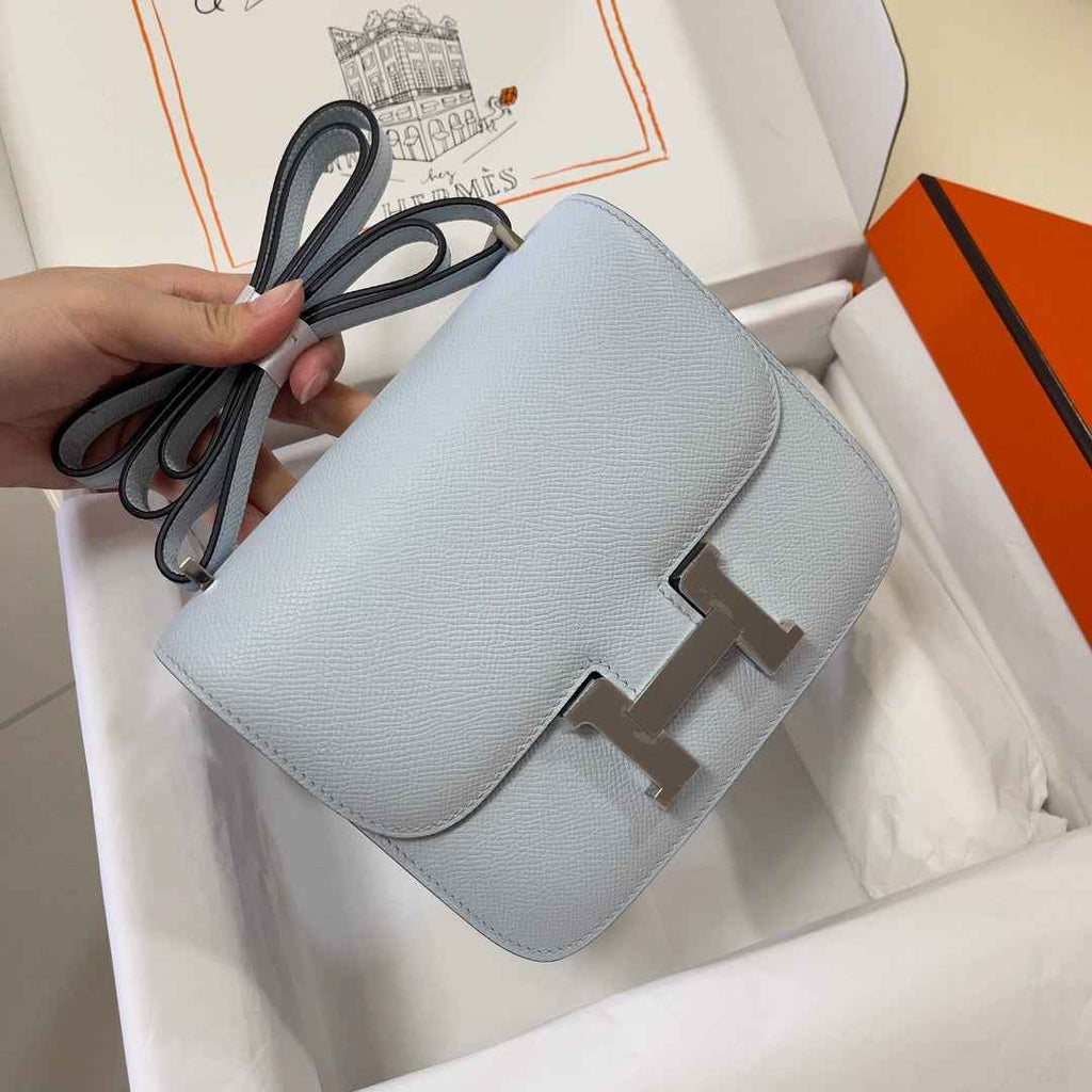 Hermes Constance Bag Light Blue Epsom Leather Silver H2511