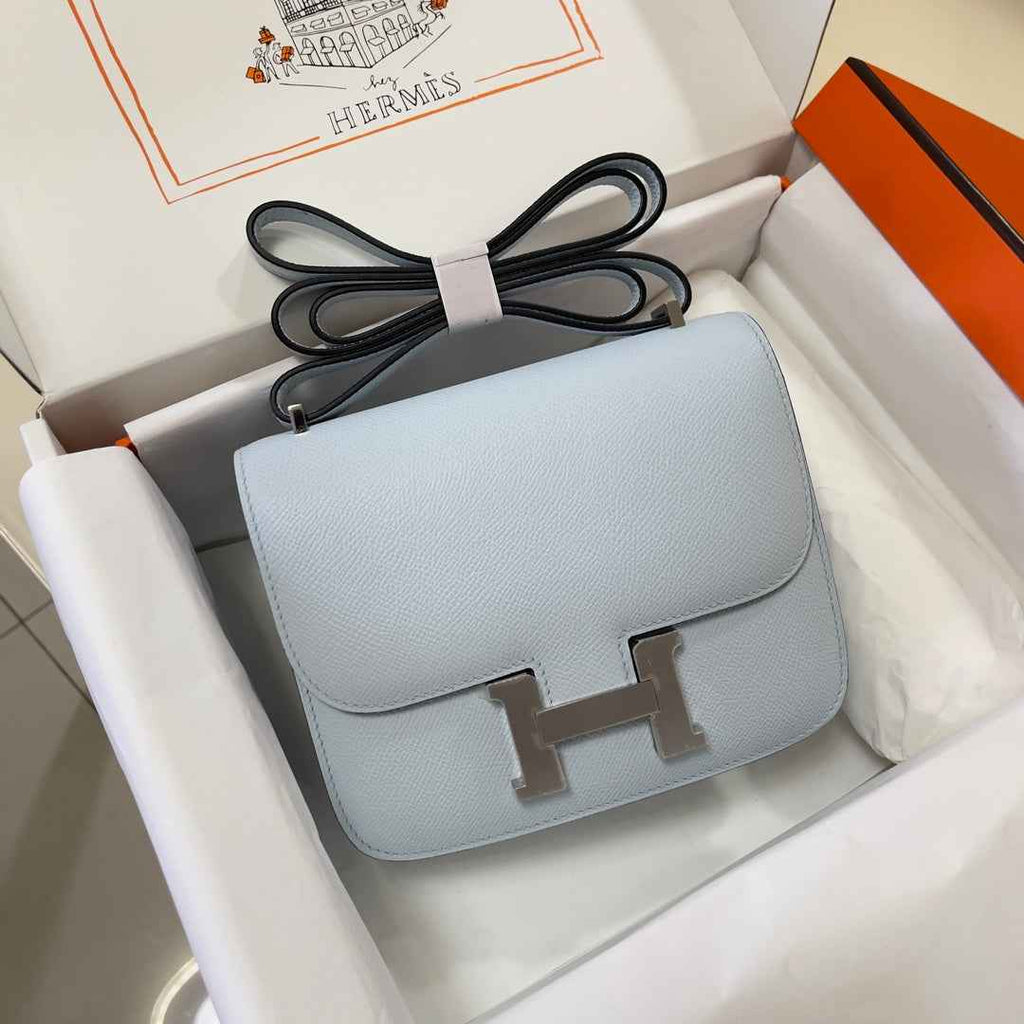 Hermes Constance Bag Light Blue Epsom Leather Silver H2511