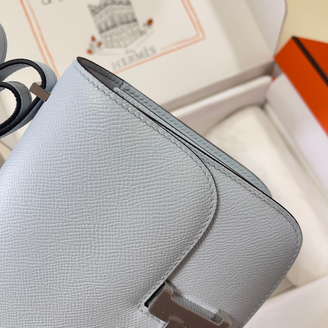 Hermes Constance Bag Light Blue Epsom Leather Silver H2511