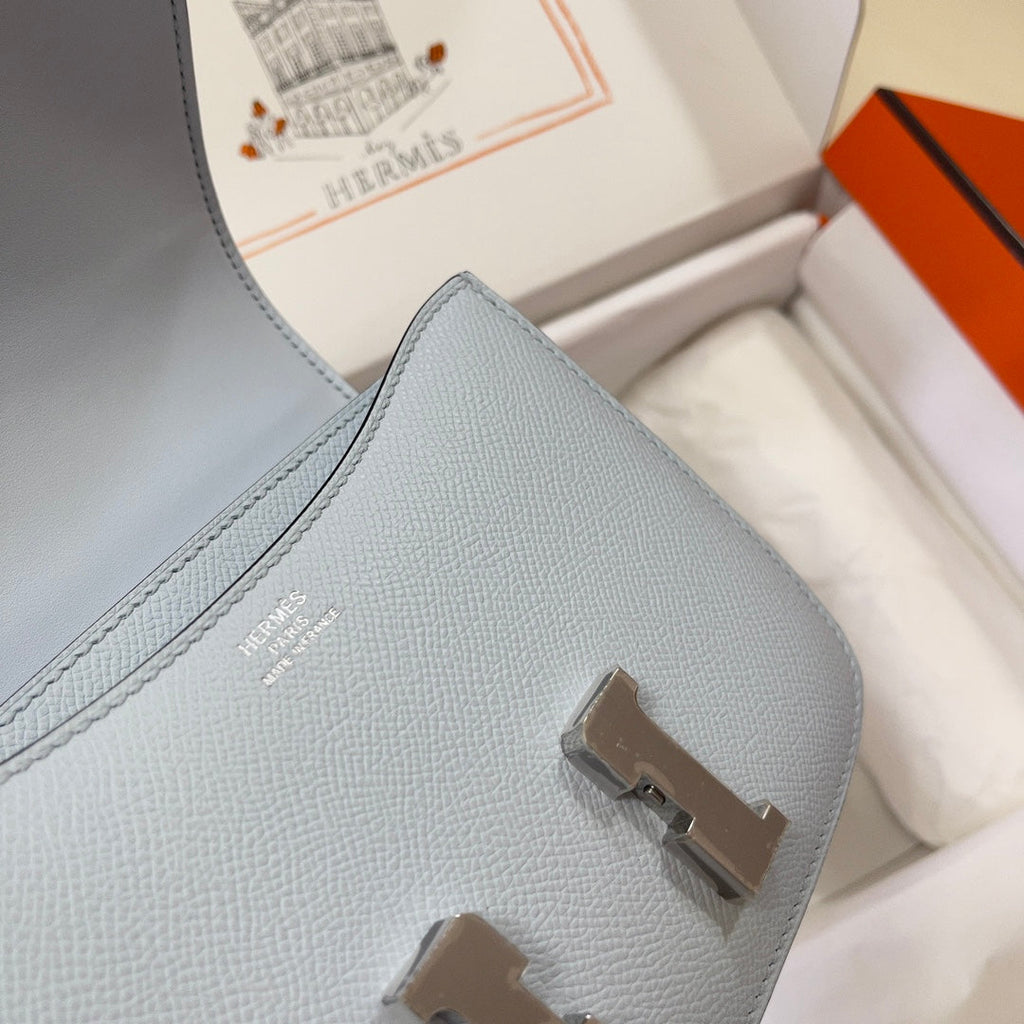 Hermes Constance Bag Light Blue Epsom Leather Silver H2511