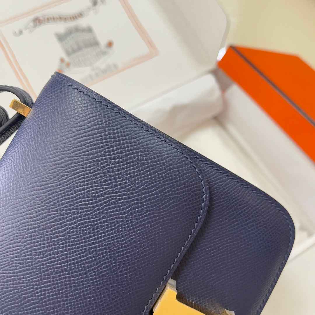 Hermes Constance Bag Navy Blue Epsom Leather Gold H2512