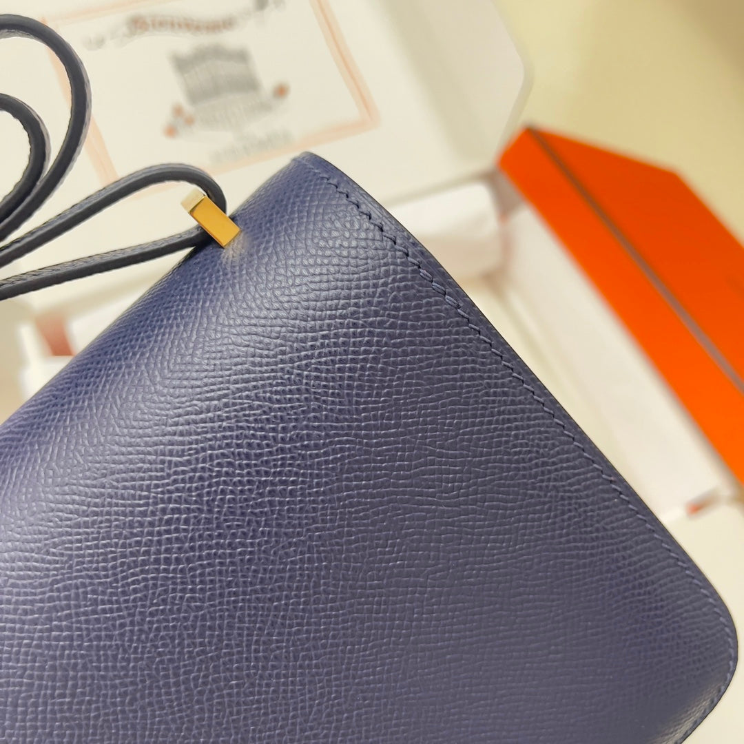 Hermes Constance Bag Navy Blue Epsom Leather Gold H2512