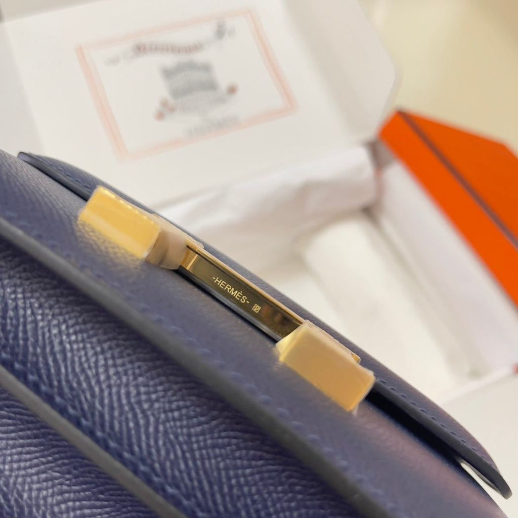Hermes Constance Bag Navy Blue Epsom Leather Gold H2512