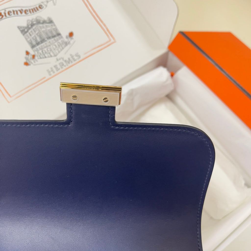 Hermes Constance Bag Navy Blue Epsom Leather Gold H2512