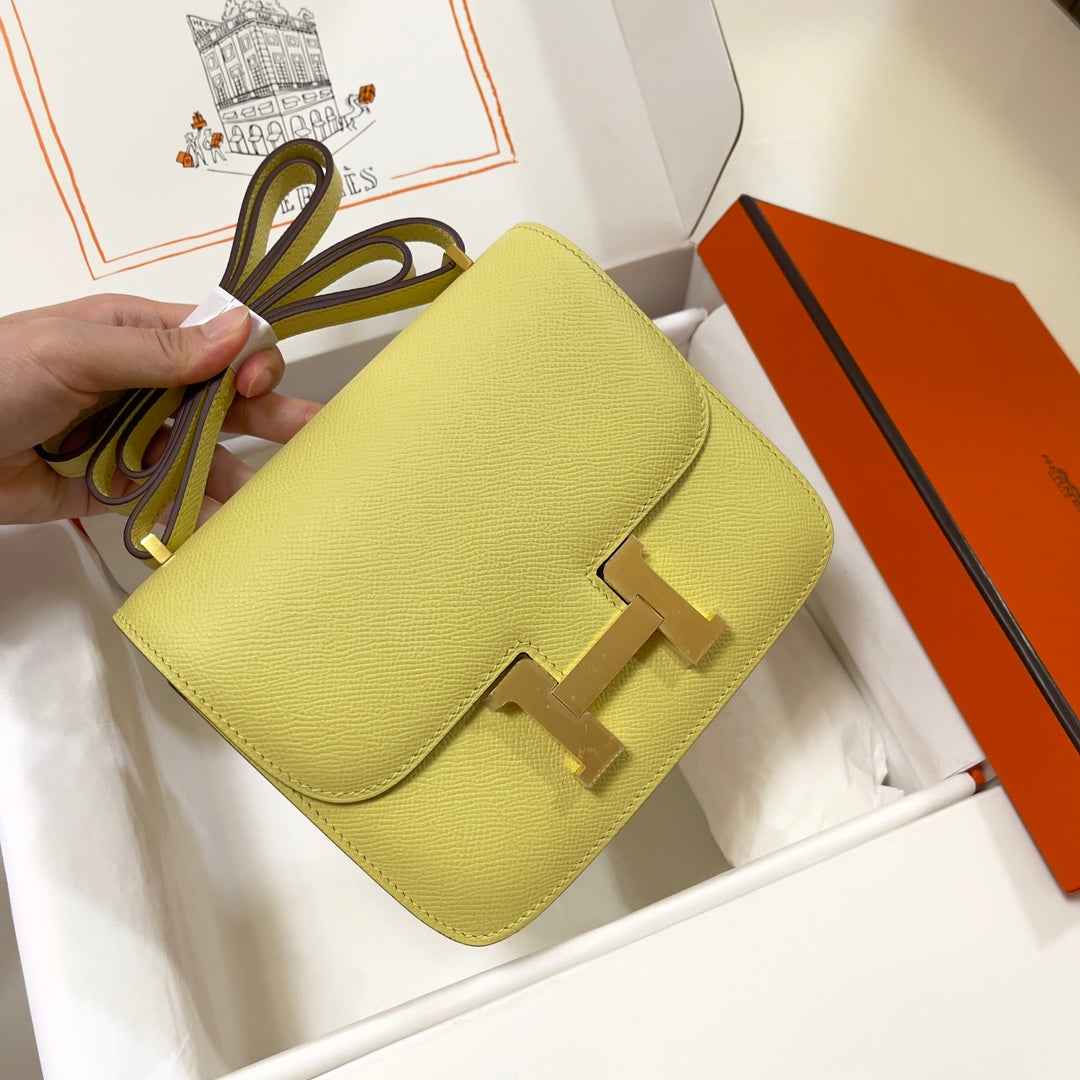Hermes Constance Bag Light Yellow Epsom Leather Gold H2514