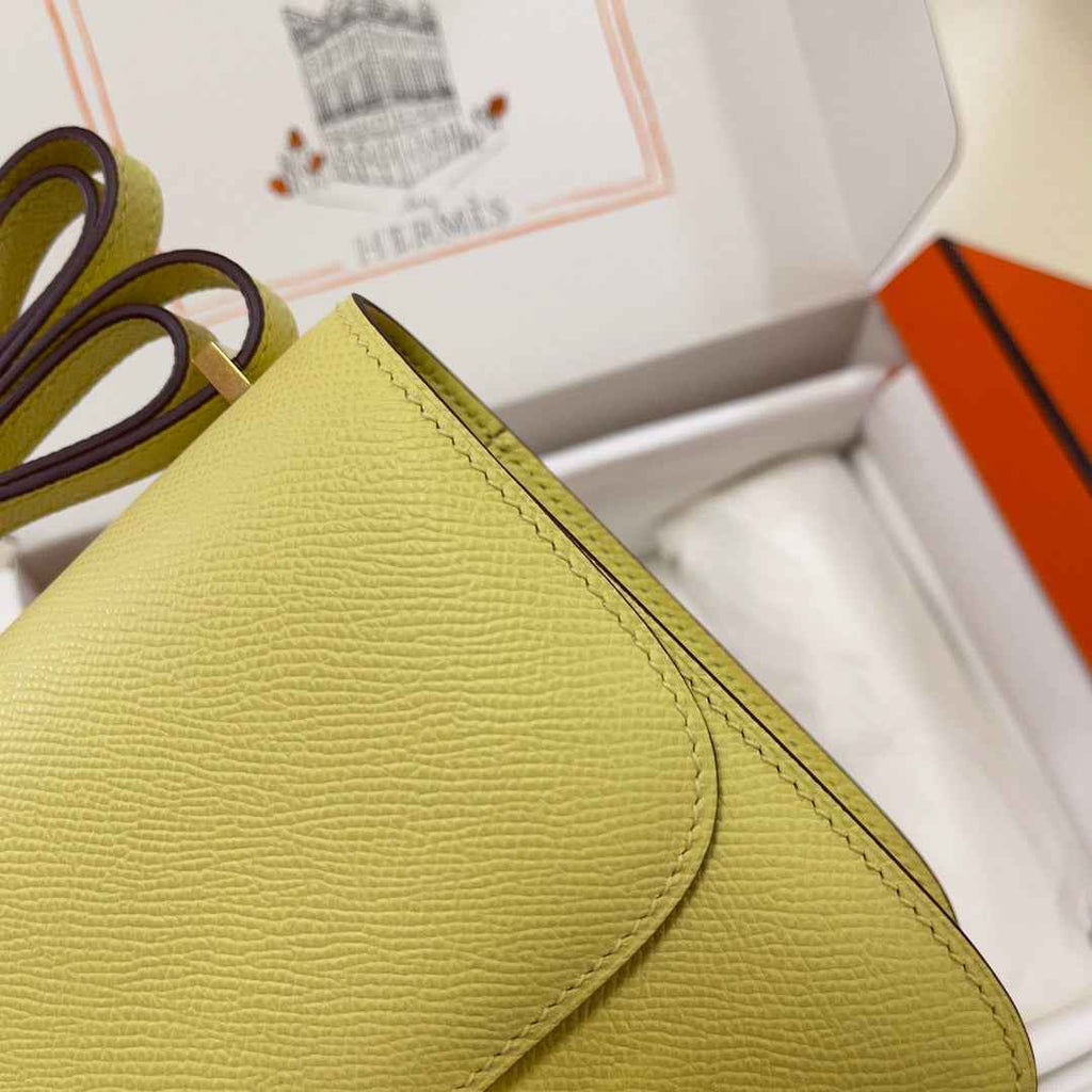Hermes Constance Bag Light Yellow Epsom Leather Gold H2514
