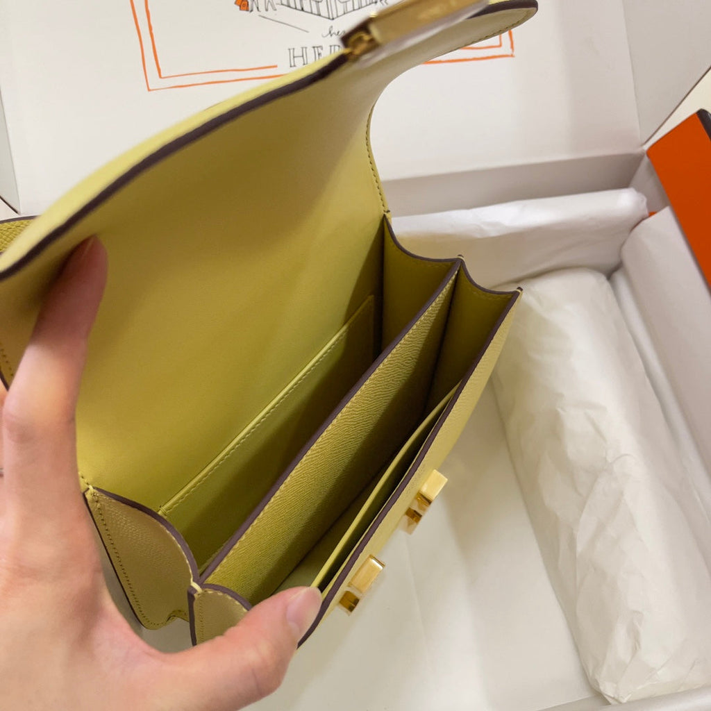 Hermes Constance Bag Light Yellow Epsom Leather Gold H2514