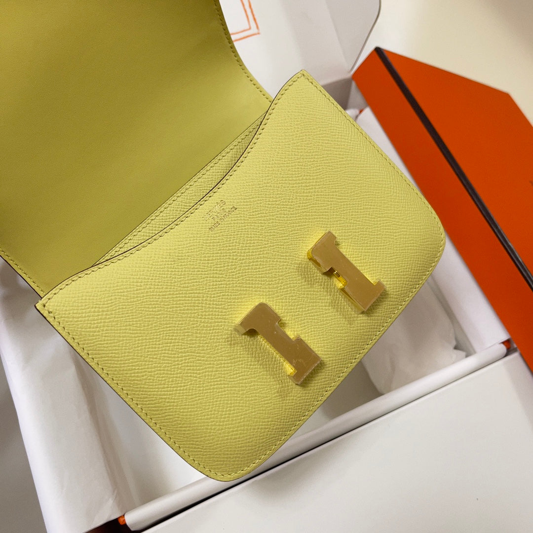 Hermes Constance Bag Light Yellow Epsom Leather Gold H2514