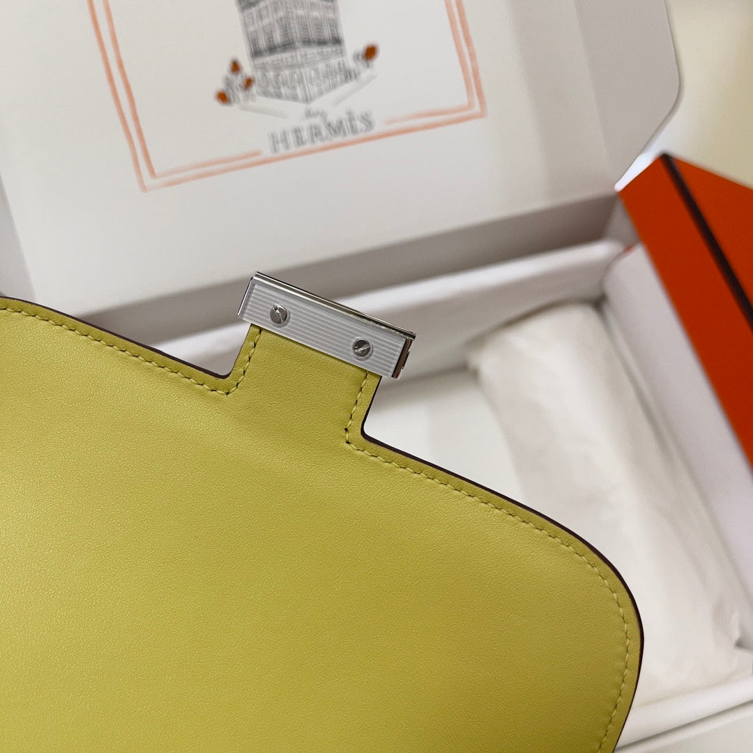 Hermes Constance Bag Light Yellow Epsom Leather Silver H2515