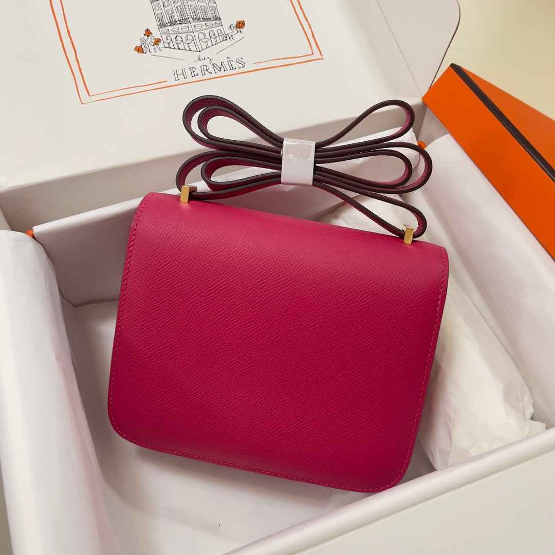 Hermes Constance Bag Plum Epsom Leather Gold H2516
