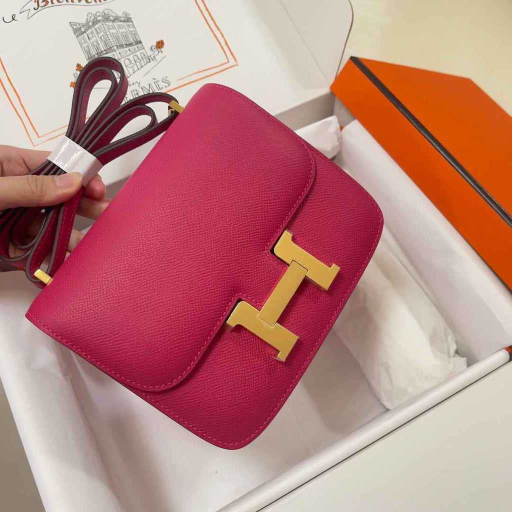 Hermes Constance Bag Plum Epsom Leather Gold H2516