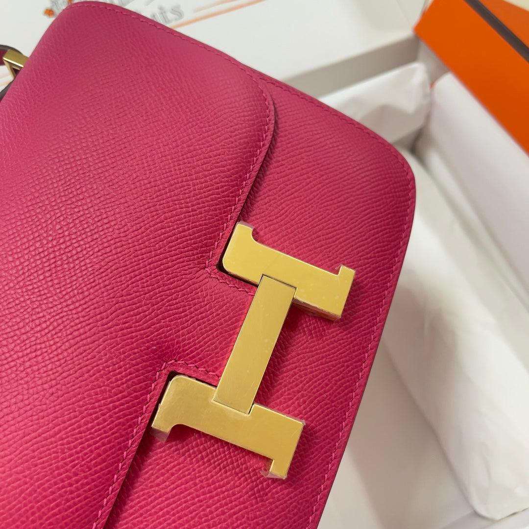 Hermes Constance Bag Plum Epsom Leather Gold H2516
