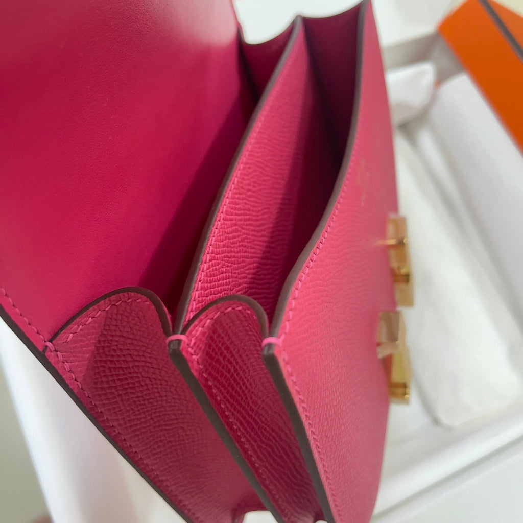 Hermes Constance Bag Plum Epsom Leather Gold H2516