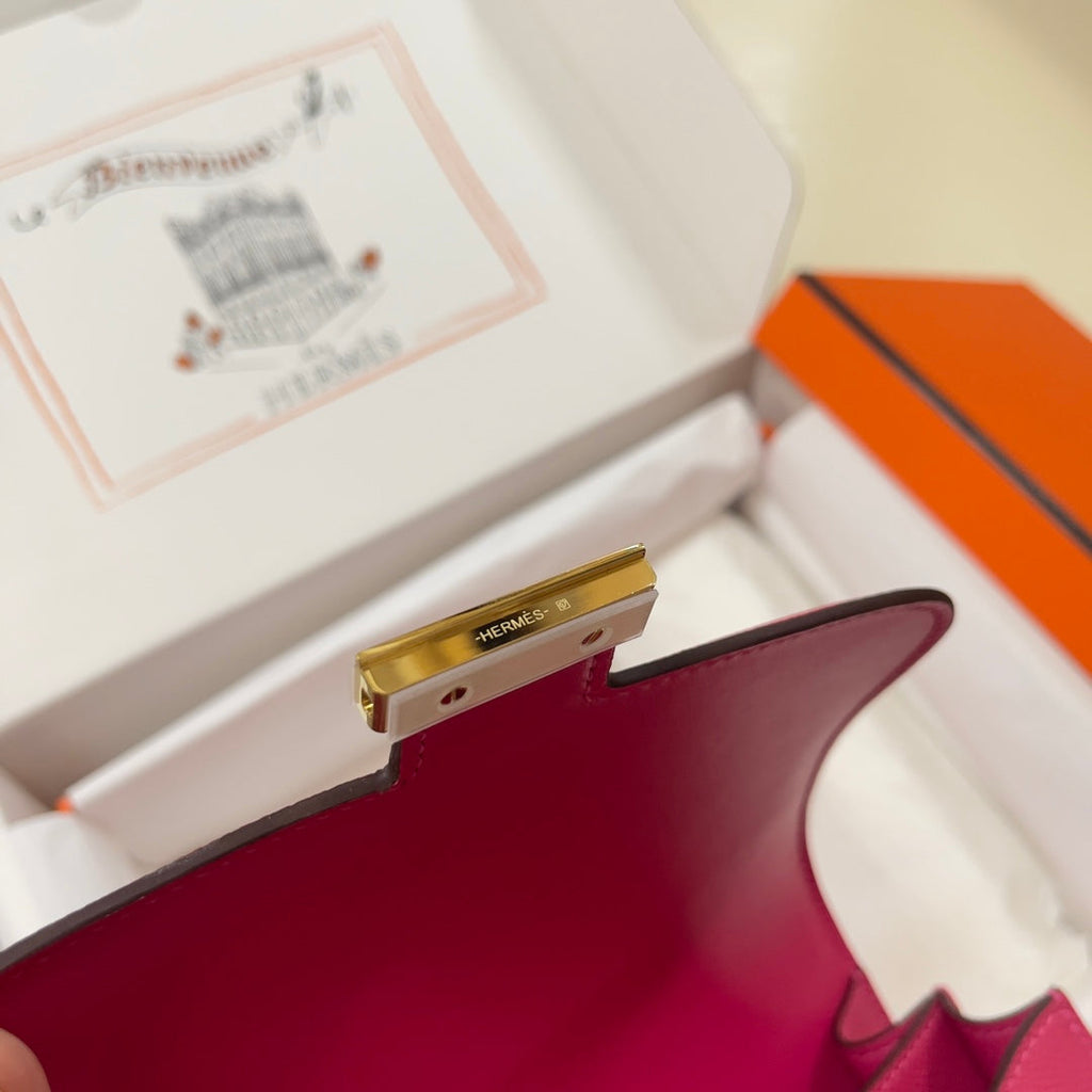 Hermes Constance Bag Plum Epsom Leather Gold H2516