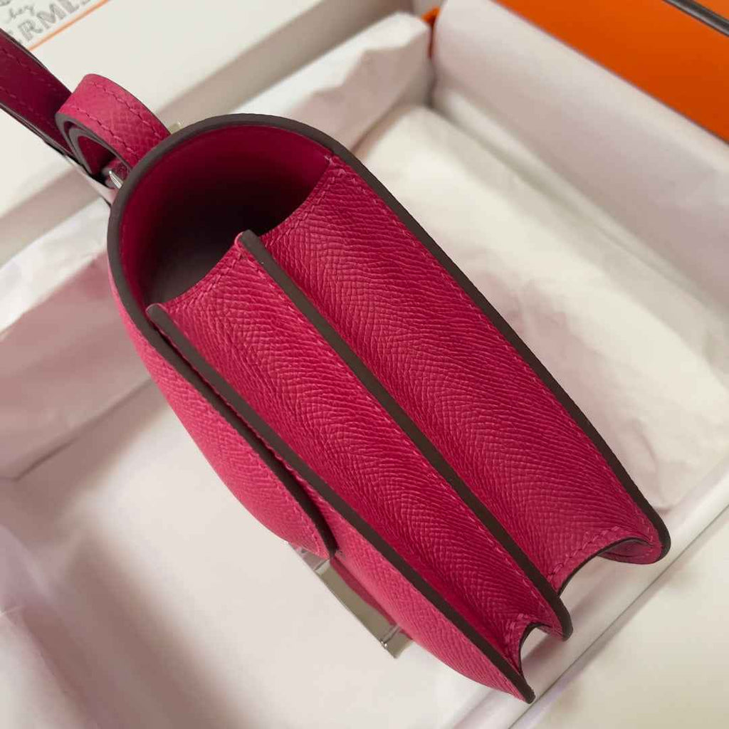 Hermes Constance Bag Plum Epsom Leather Silver H2517