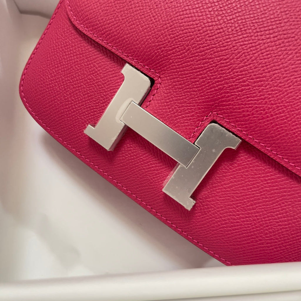 Hermes Constance Bag Plum Epsom Leather Silver H2517