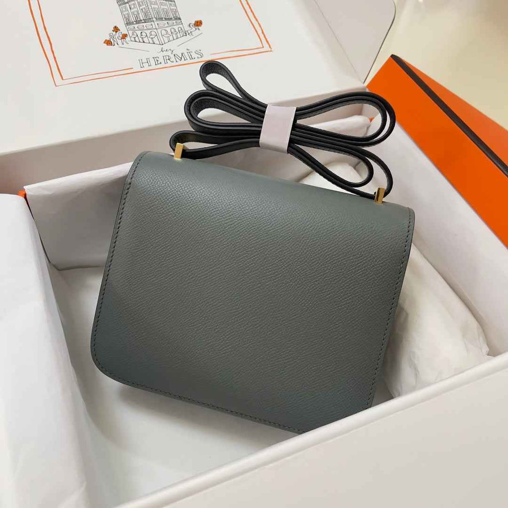 Hermes Constance Bag Dark Gray Epsom Leather Gold H2518