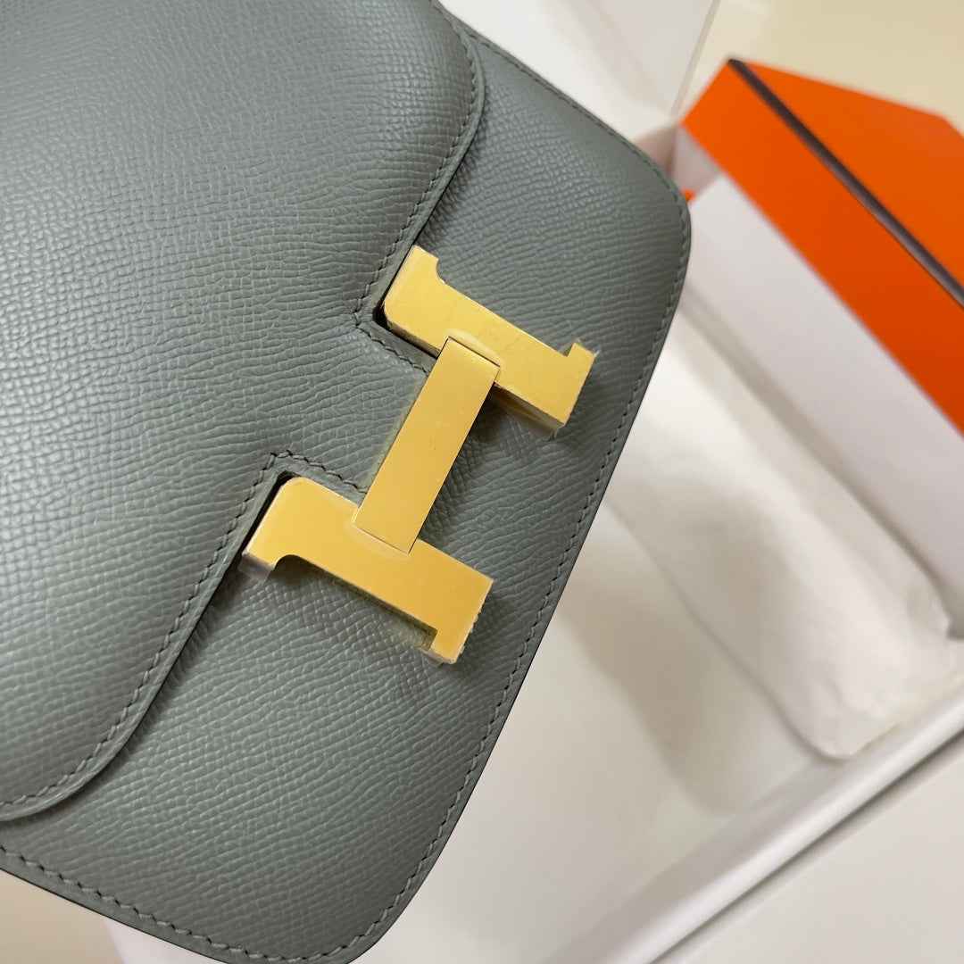 Hermes Constance Bag Dark Gray Epsom Leather Gold H2518