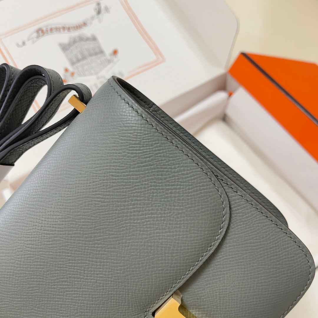 Hermes Constance Bag Dark Gray Epsom Leather Gold H2518