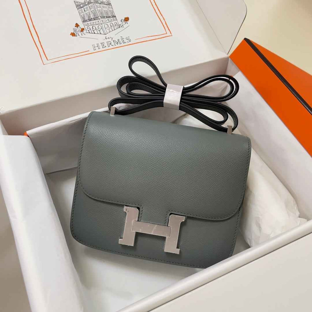 Hermes Constance Bag Dark Gray Epsom Leather Silver H2519